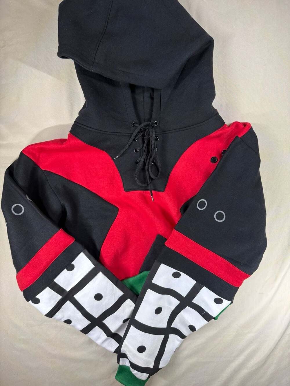 TKS The Kigu Stop Anime Hoodie Black Red Green W Large